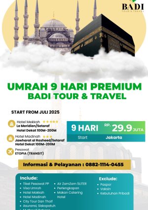 Paket umroh 9 hari premim